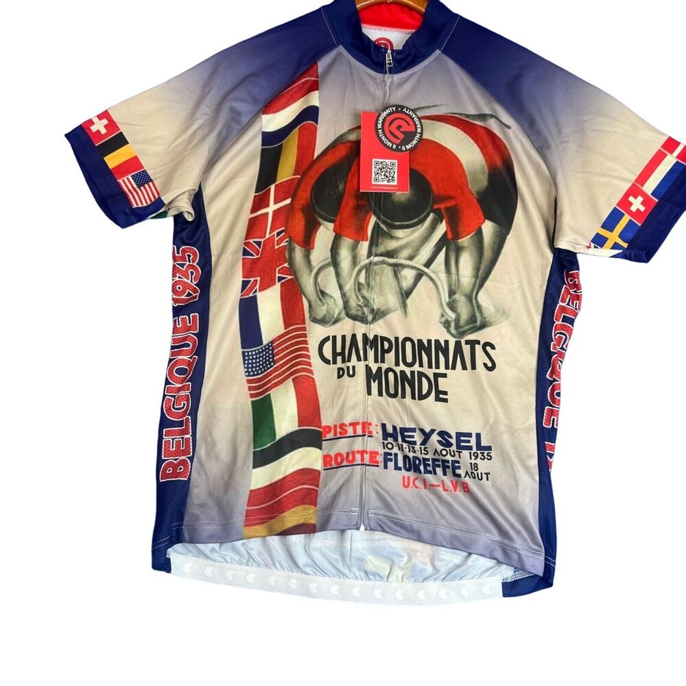 NWT Mens 2XL Ride Out Loud Full Length Front Zipper Bike Shirt Retro Image Appar